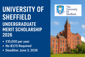 Study in the UK with the 2026 University of Sheffield Undergraduate Merit Scholarship