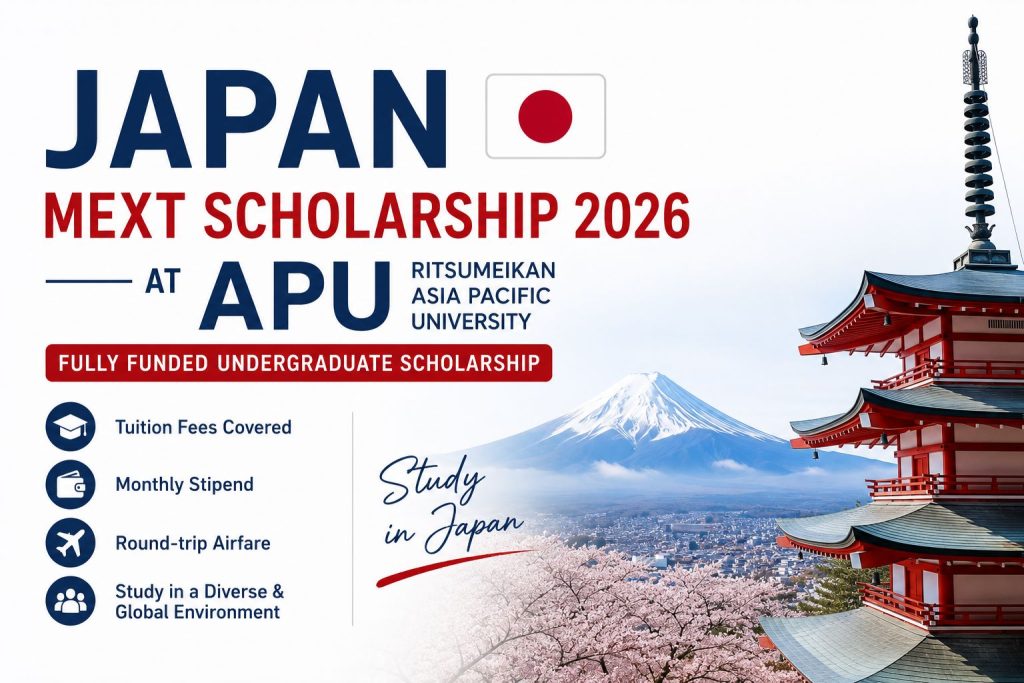 Japan MEXT Scholarship 2026 at APU | Study in Japan on a Fully Funded Scholarship Japan MEXT Scholarship 2026