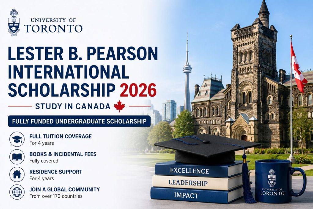 Lester B. Pearson International Scholarship 2026 at the University of Toronto | Canada’s Most Prestigious Undergraduate Scholarship Lester B. Pearson International Scholarship 2026